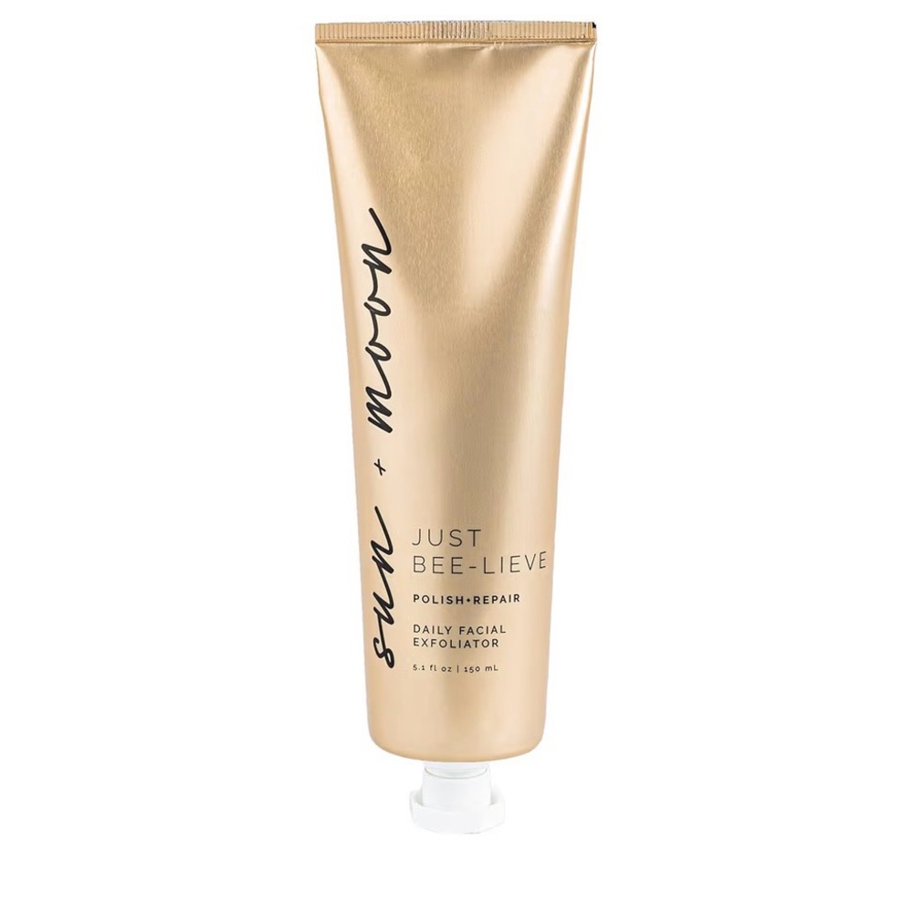 sun + moon Daily Exfoliating Face Wash Scrub, Polishing Facial Exfoliator